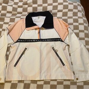 P.E Nation Black and Pink Ski Jacket with Color-Blocking Design